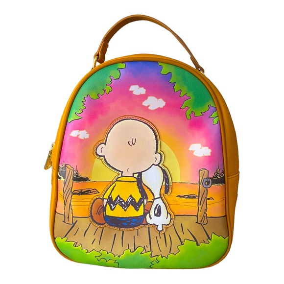 Loungefly Handbags - Loungefly Peanuts Charlie Brown & Snoopy Sunset Mini Backpack Happiness Is…